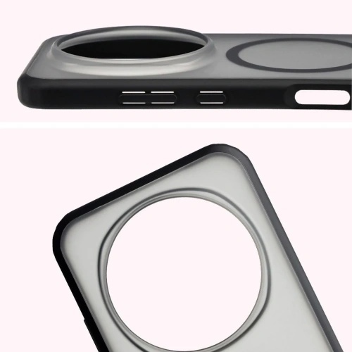 Etui z pierścieniem magnetycznym Bizon Case MatteO do Honor Magic8 Pro przydymione-czarne