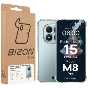 Elastyczne etui Bizon Case Salpa do Xiaomi Redmi Note 15 Pro+ Plus 5G / POCO M8 Pro 5G przezroczyste