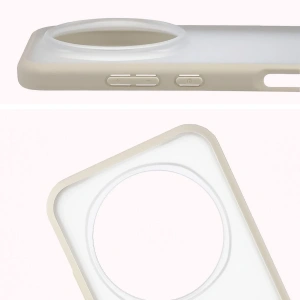 Etui Bizon Case Angelo do Honor Magic8 Pro półprzezroczyste z beżową ramką