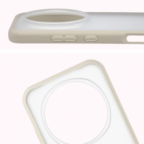 Etui Bizon Case Angelo do Honor Magic8 Pro półprzezroczyste z beżową ramką