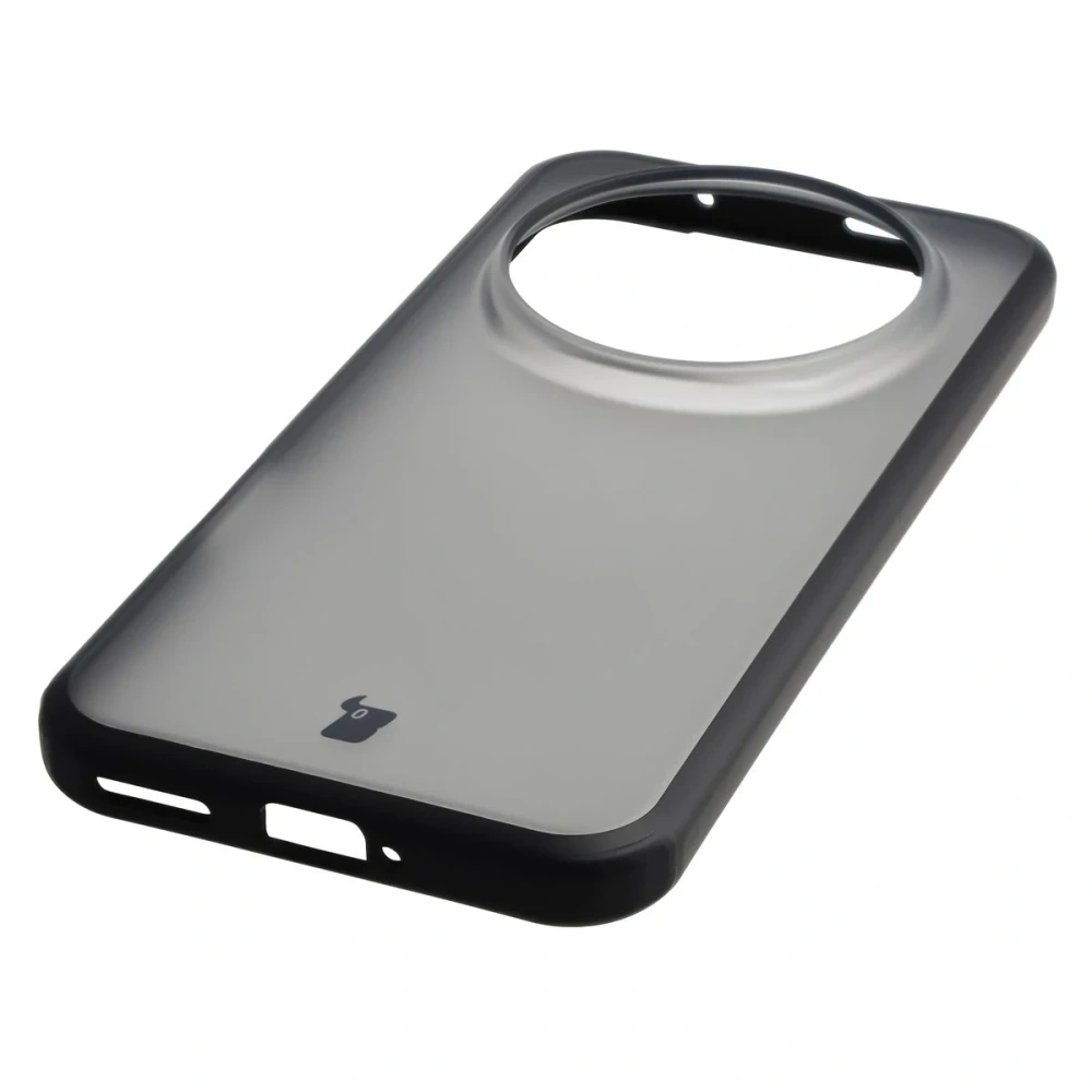 Etui Bizon Case Angelo do Honor Magic8 Pro przydymione z czarną ramką