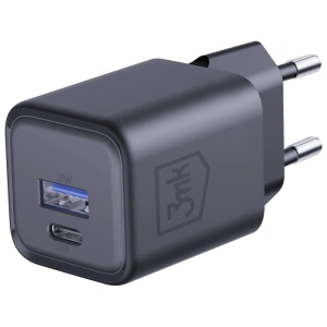 Ładowarka sieciowa 3MK Hyper Charger PD 33W GaN QC4+ PPS AFC FCP SCP USB-A + USB-C czarny