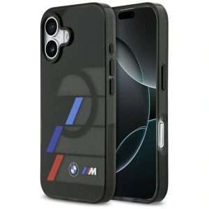 Etui BMW M IML Metal Buttons Tricolor Lines MagSafe do Apple iPhone 17 czarny