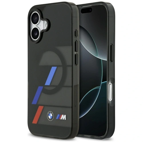 Etui BMW M IML Metal Buttons Tricolor Lines MagSafe do Apple iPhone 17 czarny