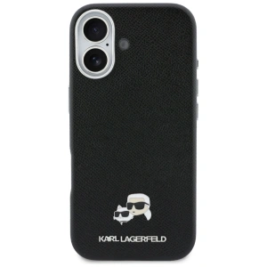 Etui Karl Lagerfeld Karl & Choupette Head Pins Saffiano MagSafe do Apple iPhone 17 czarny