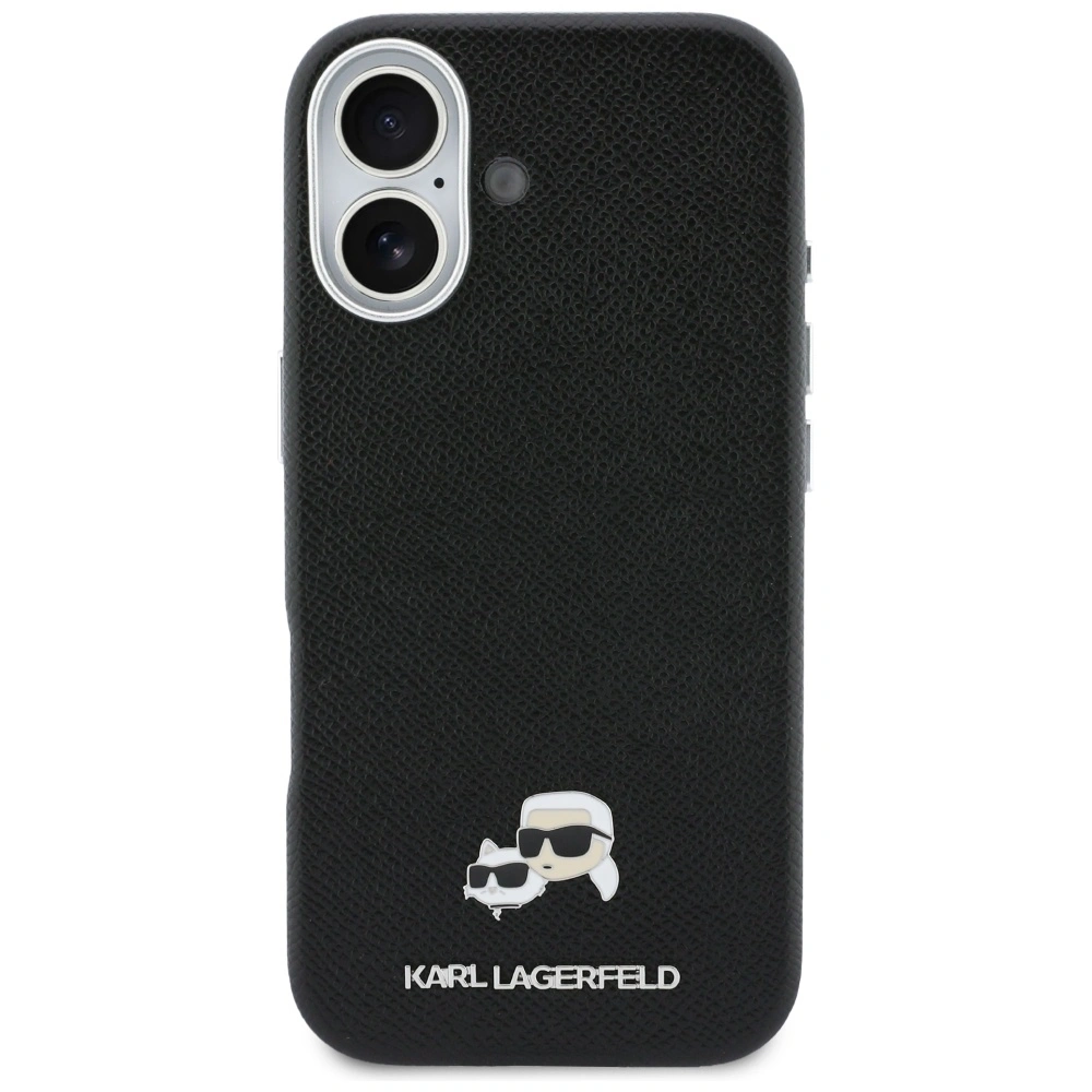 Etui Karl Lagerfeld Karl & Choupette Head Pins Saffiano MagSafe do Apple iPhone 17 czarny