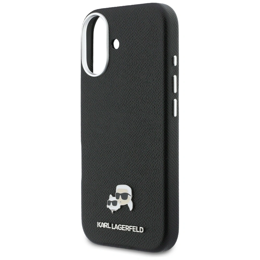 Etui Karl Lagerfeld Karl & Choupette Head Pins Saffiano MagSafe do Apple iPhone 17 czarny