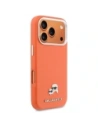 Etui Karl Lagerfeld Karl & Choupette Head Pins Saffiano MagSafe do Apple iPhone 17 Pro Max pomarańczowy