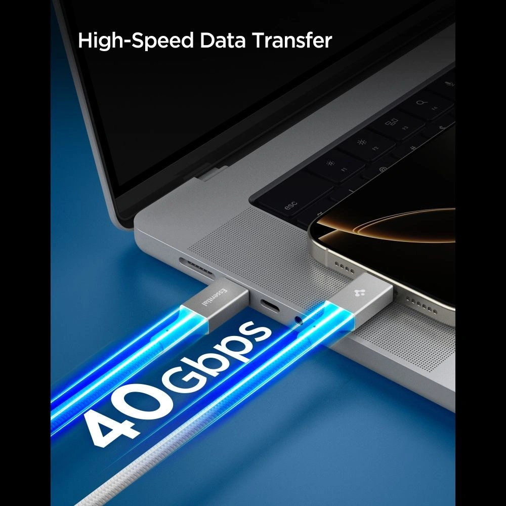 Kabel Spigen EB24015CC Essential USB-C Cable 240W 150cm White