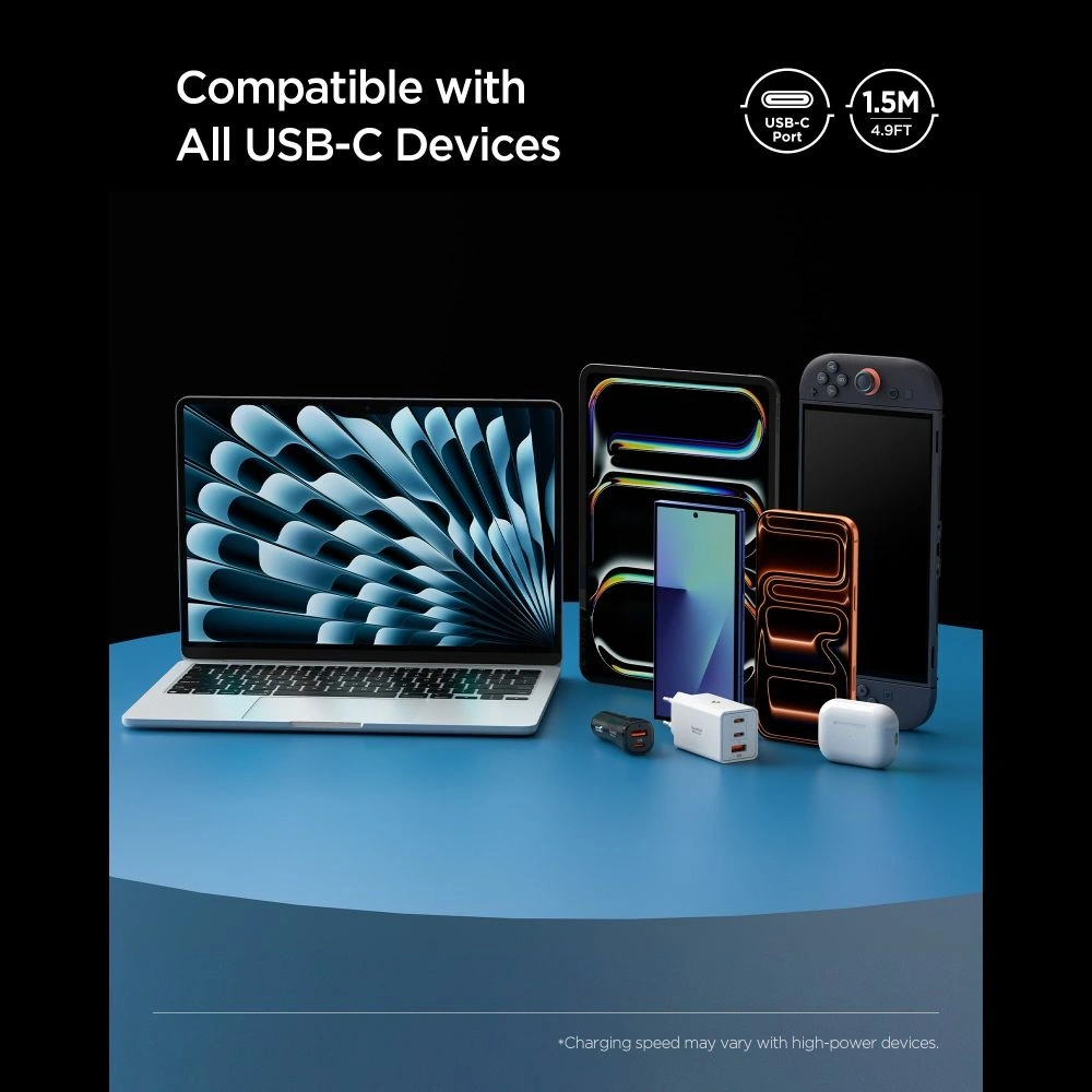 Kabel Spigen EB10015CC Essential USB-C Cable 100W 150cm Black