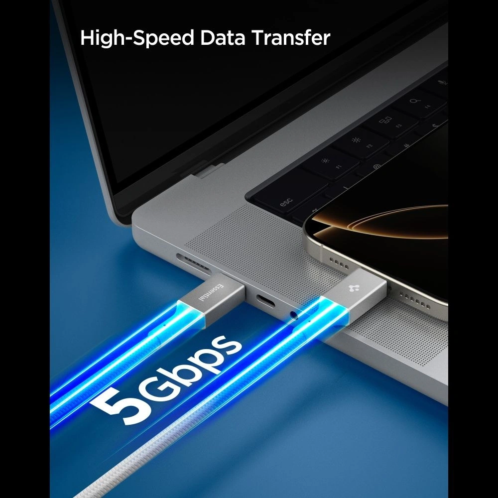 Kabel Spigen EB10015CC Essential USB-C Cable 100W 150cm White