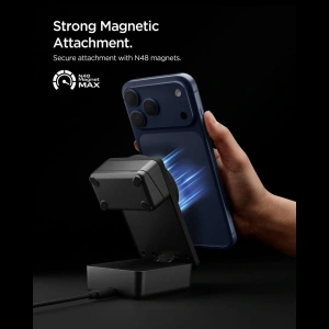 Ładowarka bezprzewodowa Spigen EF323MQ Essential 3in1 Magnetic MagSafe Wireless Charger 25W Qi2.2 Black