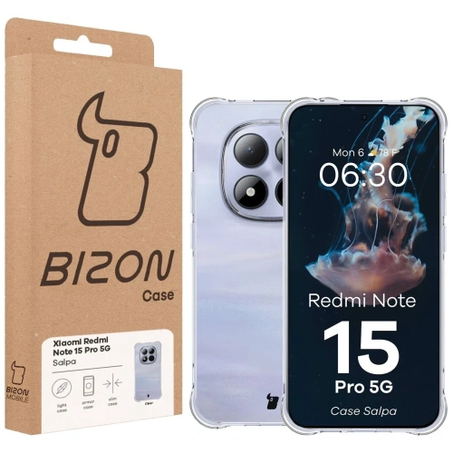 Elastyczne etui Bizon Case Salpa do Xiaomi Redmi Note 15 Pro 5G przezroczyste