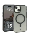 Etui z pierścieniem magnetycznym + szkło hartowane Bizon MatteO Pack do Apple iPhone 15 przydymione-czarne