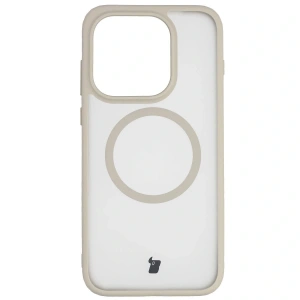 Etui z pierścieniem magnetycznym + szkło hartowane Bizon MatteO Pack do OnePlus 15 przydymione-beżowe