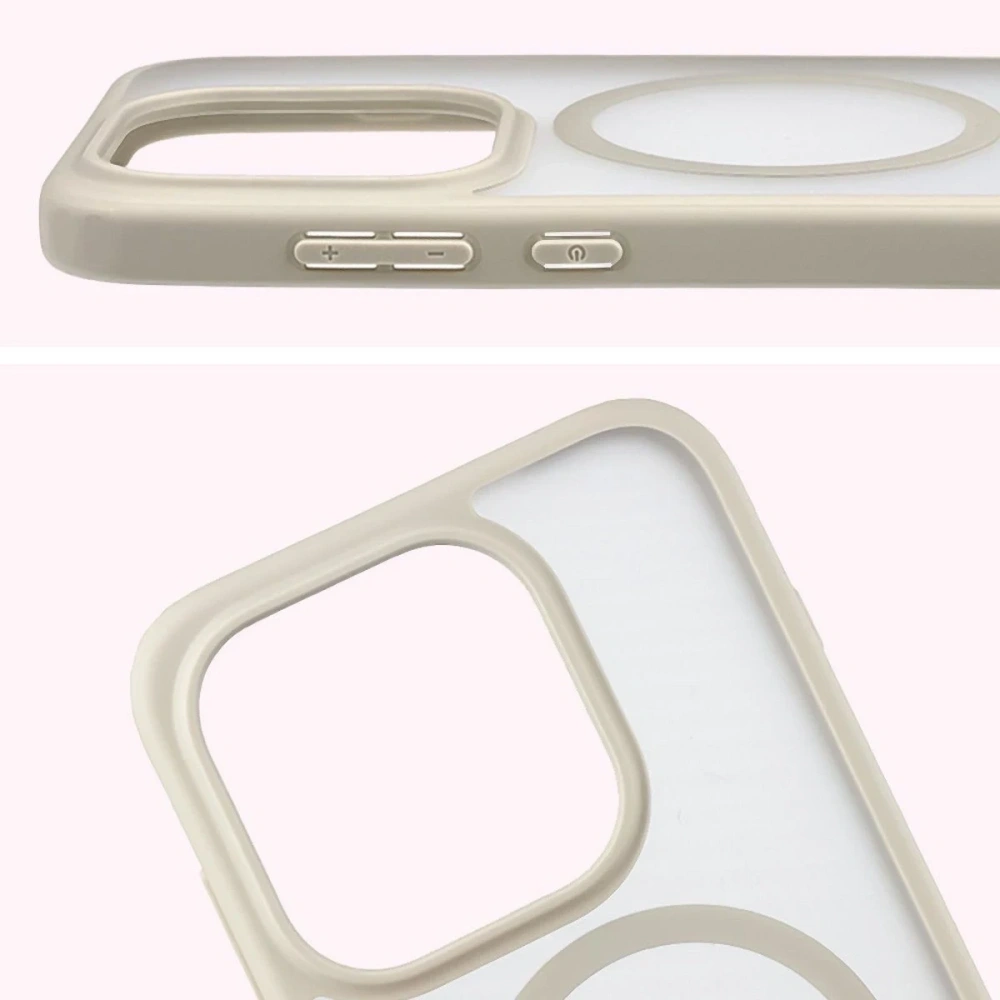 Etui z pierścieniem magnetycznym + szkło hartowane Bizon MatteO Pack do OnePlus 15 przydymione-beżowe