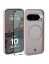 Etui z pierścieniem magnetycznym + szkło hartowane Bizon MatteO Pack do Google Pixel 10 / 10 Pro przydymione-jasnoróżowe