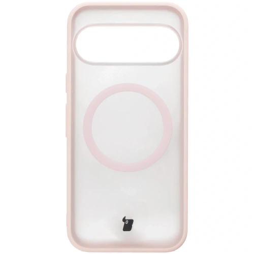 Etui z pierścieniem magnetycznym + szkło hartowane Bizon MatteO Pack do Google Pixel 10 / 10 Pro przydymione-jasnoróżowe