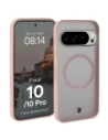 Etui z pierścieniem magnetycznym + szkło hartowane Bizon MatteO Pack do Google Pixel 10 / 10 Pro przydymione-jasnoróżowe