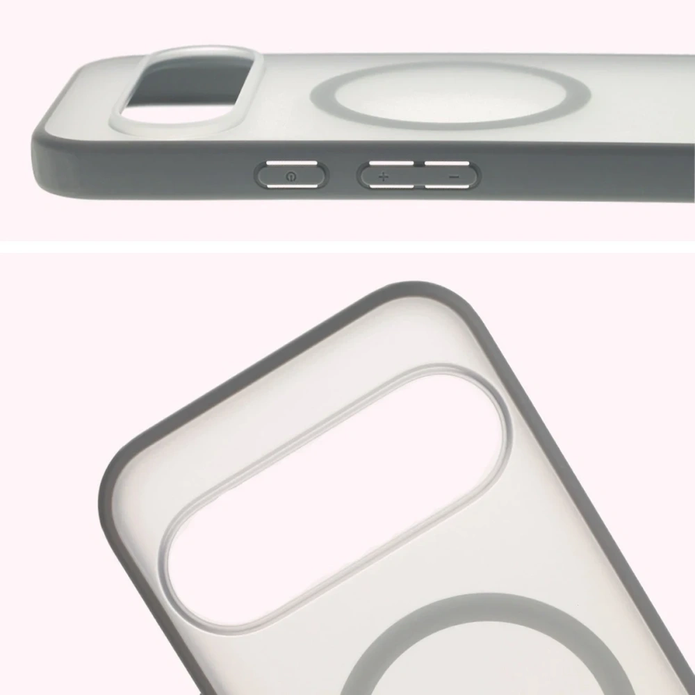 Etui z pierścieniem magnetycznym + szkło hartowane Bizon MatteO Pack do Google Pixel 10 / 10 Pro przydymione-szare