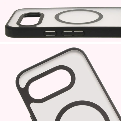 Etui z pierścieniem magnetycznym + szkło hartowane Bizon MatteO Pack do Google Pixel 9a przydymione-czarne