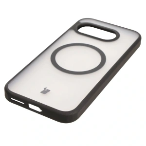 Etui z pierścieniem magnetycznym + szkło hartowane Bizon MatteO Pack do Google Pixel 9a przydymione-czarne