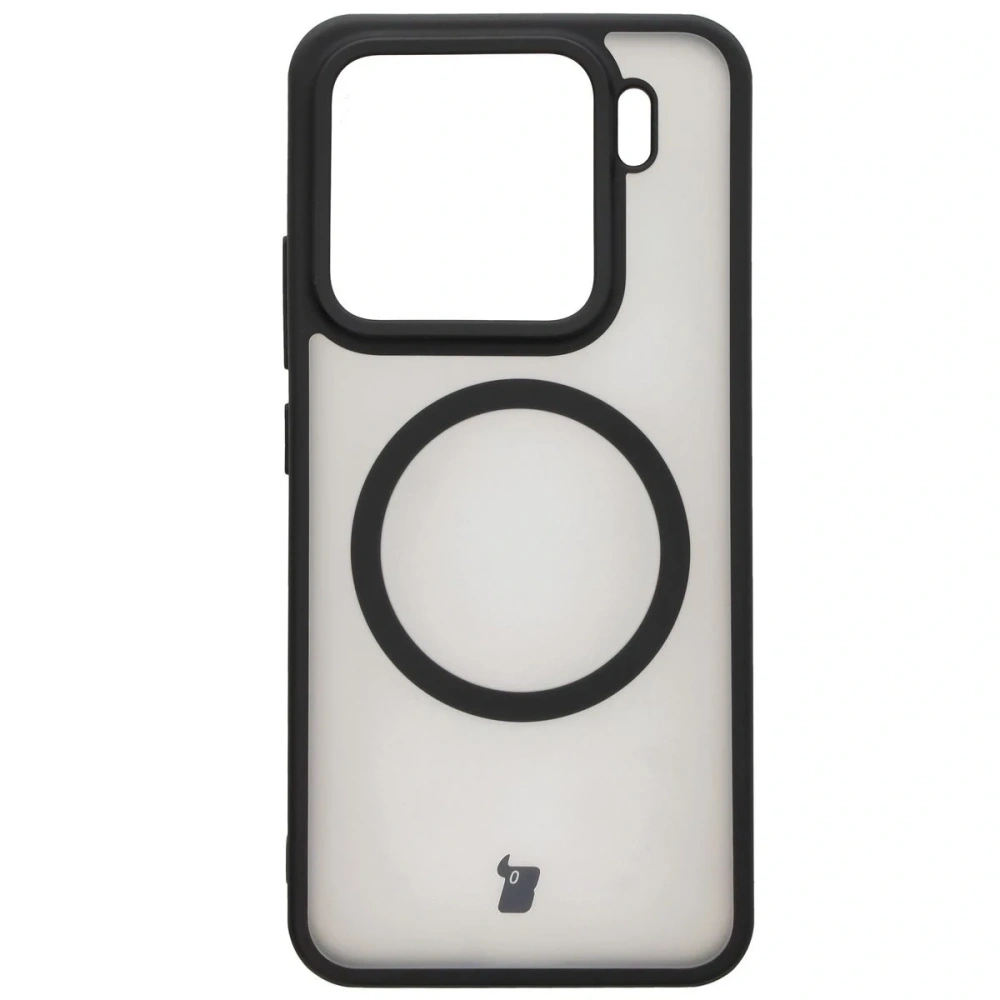 Etui z pierścieniem magnetycznym + szkło hartowane Bizon MatteO Pack do Xiaomi 15 przydymione-czarne