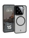 Etui z pierścieniem magnetycznym + szkło hartowane Bizon MatteO Pack do Xiaomi 15 przydymione-czarne
