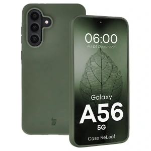 Etui z recyklingu Bizon Case ReLeaf do Samsung Galaxy A56 5G ciemnozielone