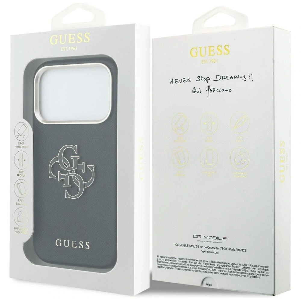 Etui Guess FW Resin Logo do Apple iPhone 17 Pro czarny
