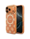 Etui Guess IML Peony Dot MagSafe do Apple iPhone 17 Pro Max pomarańczowy
