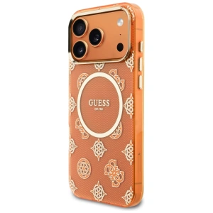 Etui Guess IML Peony Dot MagSafe do Apple iPhone 17 Pro Max pomarańczowy