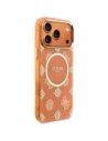 Etui Guess IML Peony Dot MagSafe do Apple iPhone 17 Pro Max pomarańczowy