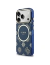 Etui Guess IML Peony Dot MagSafe do Apple iPhone 17 Pro niebieski