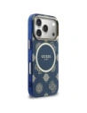 Etui Guess IML Peony Dot MagSafe do Apple iPhone 17 Pro niebieski