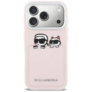 Etui Karl Lagerfeld Karl & Choupette Print & Pocket do Apple iPhone 17 Pro Max różowy