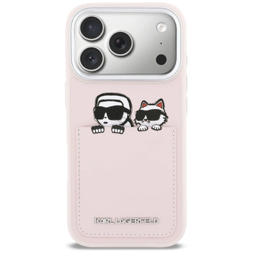 Etui Karl Lagerfeld Karl & Choupette Print & Pocket do Apple iPhone 17 Pro Max różowy