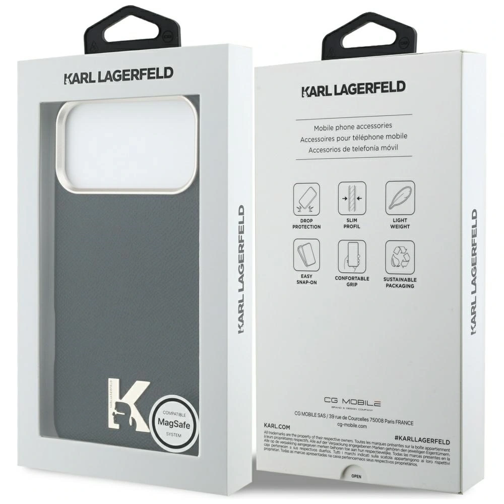 Etui Karl Lagerfeld Karl Head Logo MagSafe do Apple iPhone 17 Pro Max czarny