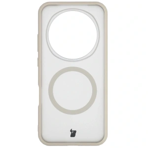 Etui z pierścieniem magnetycznym Bizon Case MatteO do Honor Magic8 Pro przydymione-beżowe