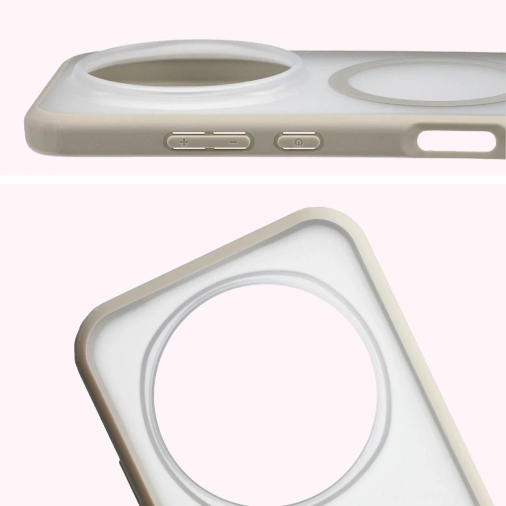 Etui z pierścieniem magnetycznym Bizon Case MatteO do Honor Magic8 Pro przydymione-beżowe