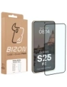 Etui z pierścieniem magnetycznym + szkło hartowane Bizon MatteO Pack do Samsung Galaxy S25 FE przydymione-beżowe