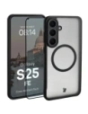 Etui z pierścieniem magnetycznym + szkło hartowane Bizon MatteO Pack do Samsung Galaxy S25 FE przydymione-czarne