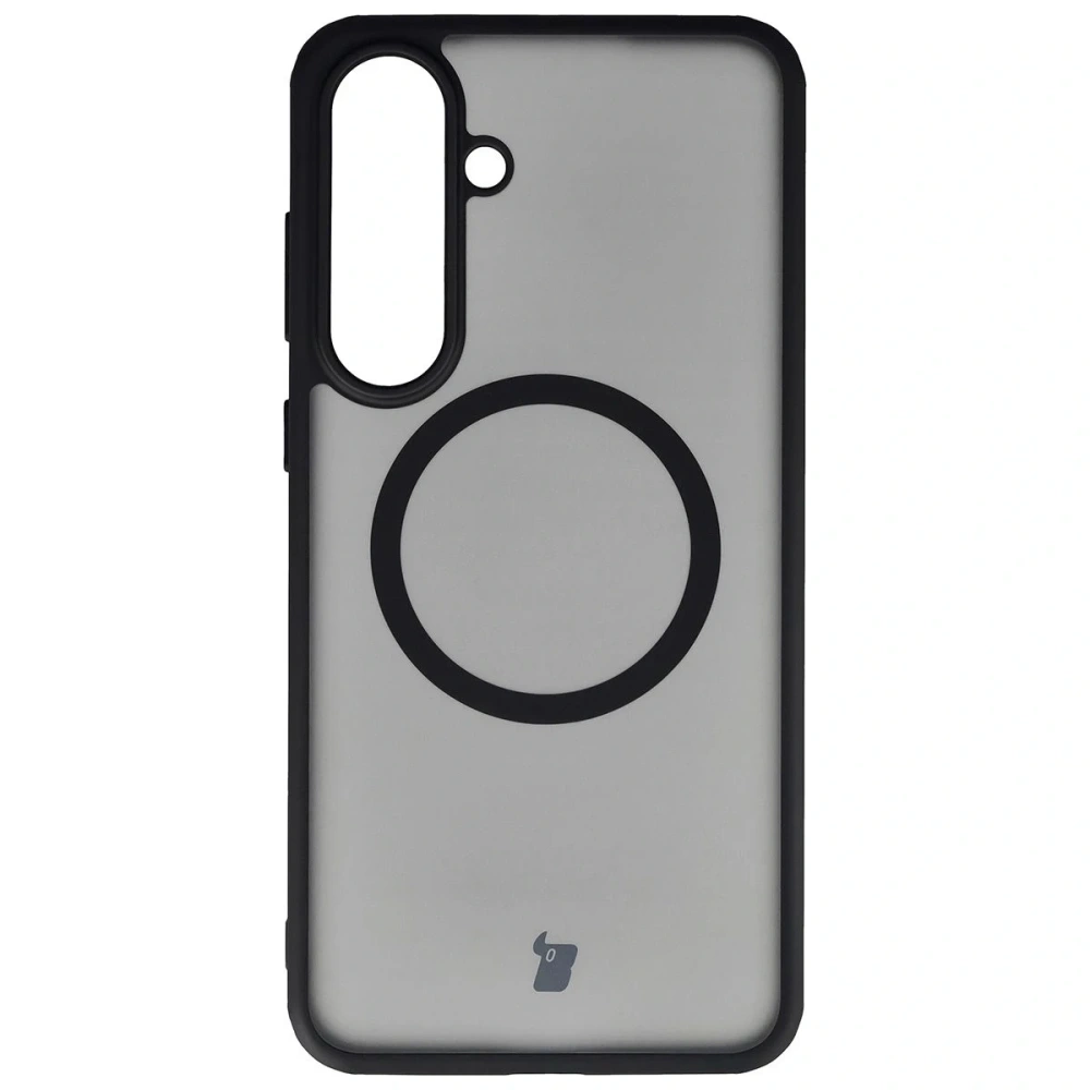 Etui z pierścieniem magnetycznym + szkło hartowane Bizon MatteO Pack do Samsung Galaxy S25 FE przydymione-czarne