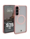 Etui z pierścieniem magnetycznym + szkło hartowane Bizon MatteO Pack do Samsung Galaxy S25 FE przydymione-jasnoróżowe