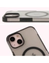 Etui z pierścieniem magnetycznym + szkło hartowane Bizon MatteO Pack do Apple iPhone 14 / 13 przydymione-czarne