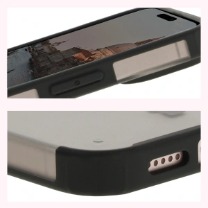 Etui z pierścieniem magnetycznym + szkło hartowane Bizon MatteO Pack do Apple iPhone 14 / 13 przydymione-czarne