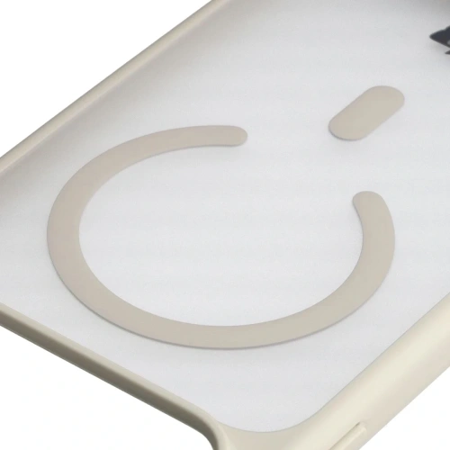 Etui z pierścieniem magnetycznym + szkło hartowane Bizon MatteO Pack do Apple iPhone 17 Pro Max przydymione-beżowe