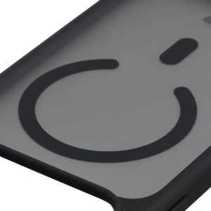 Etui z pierścieniem magnetycznym + szkło hartowane Bizon MatteO Pack do Apple iPhone 17 Pro Max przydymione-czarne