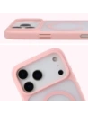 Etui z pierścieniem magnetycznym + szkło hartowane Bizon MatteO Pack do Apple iPhone 17 Pro Max przydymione-jasnoróżowe