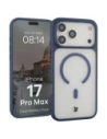 Etui z pierścieniem magnetycznym + szkło hartowane Bizon MatteO Pack do Apple iPhone 17 Pro Max przydymione-granatowe